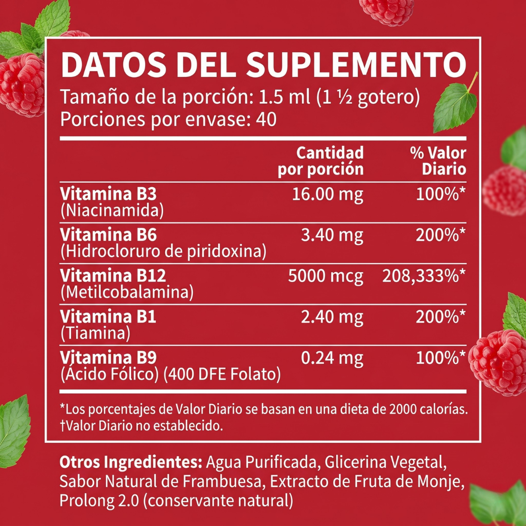 Velmira™ Gotas Naturales de Vitamina B12 Líquida