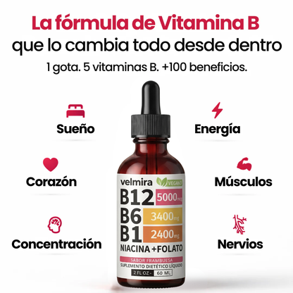 Velmira™ Gotas Naturales de Vitamina B12 Líquida
